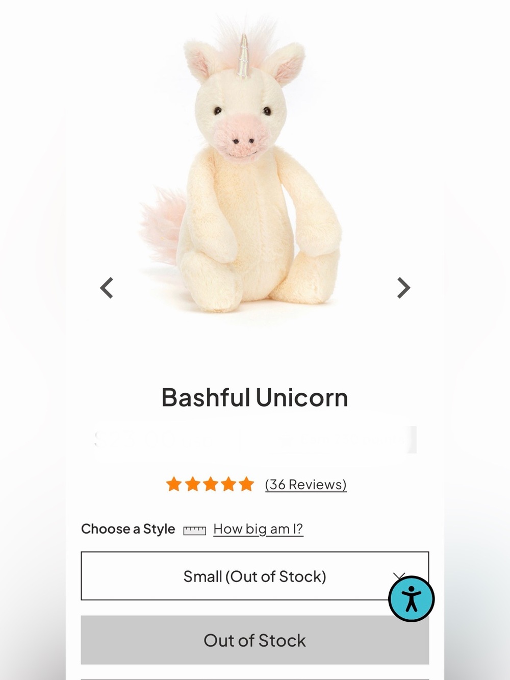 Little Bashful Unicorn NWT